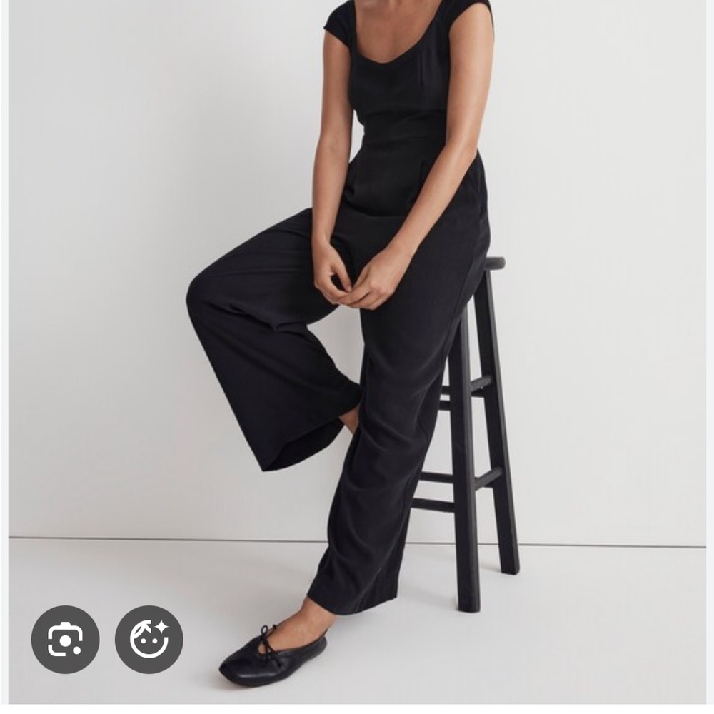 Madewell cap sleeve crop wide leg jumpsuit